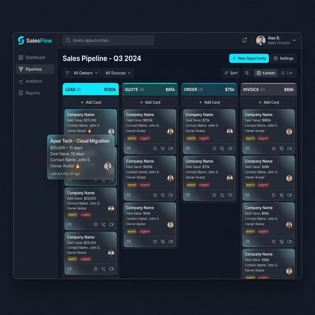 Kanban Pipeline Mockup